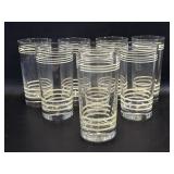 8 Vintage Fiesta Stripped Glasses Yellow