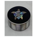 SEA TURTLE JEWELRY/TRINKET BOX W/ INLAID ABALONE