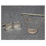 Sterling Silver Marcasite Tie Clip "ATCï¿½ 925 Name