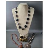 Sommerso Style Foil Glass Bead Necklace +