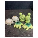 3 SETS CERAMIC TURTLE SALT & PEPPER SHAKERS LENOX