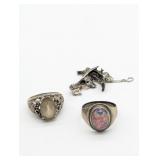 STERLING SILVER 2 RINGS & 17.1g SCRAP