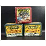 3 Vintage Crayola Collectors Tins Sealed 1990 &