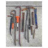 PRY BARS, CROW BARS, CHISELS & HAMMER