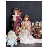 4 PORCELAIN DOLLS INCLUDING TRADITIONS DOLL