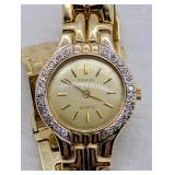 14K YELLOW GOLD DIAMOND GENEVE WRIST WATCH 27.6 G