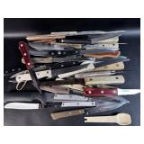 Lot of Kitchen Knives Some Show Wear