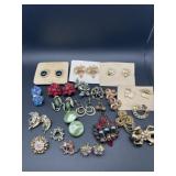 VINTAGE FASHION JEWELRY BROOCHES & CLIP ON/SCREW