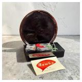 Bemco Black Lacquer Box w/ Plate (plate Has