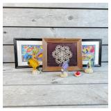 Framed Tatting/ Fish Pictures w/ Tropical Fish