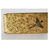 Vintage Money Clip w Black Hills Gold? Pheasant
