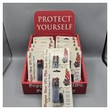 12- PS 1A PEPPER SPRAY NIB KEY CHAINS DISPLAY FOR