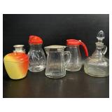 Vintage Syrup Dispensers, Hazel Atlas Apple Jar ,