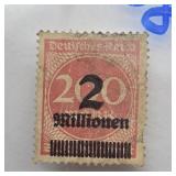 1923 GERMAN REICH 2 MILLIONEN OVER PRINT 200 MARK