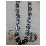 Faux Tortoise Shell Necklace, Brooch & Hairpin