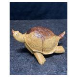 HAND CARVED CEDAR SEA TURTLE MARKED TWO POSSIBLY