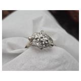 14K White Gold & Diamond Ladies' Dinner Ring 3.5g
