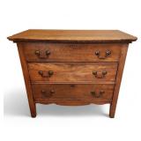 Vtg 3 Drawer Dresser Low Chest of Drawers