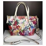 Dana Buchman Floral Bag Garden Flowers on White w