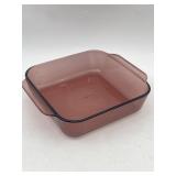 VINTAGE PYPEX CRANBERRY 2 QT. CASSEROLE DISH