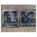 Pr Antique Pressed Tin Celling Tiles Each 24" X