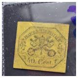 1867 ITALIAN ROMAN STATES MINT POSTAGE STAMP