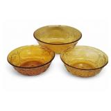 Vtg Tiara Indiana Glass Amber Daisy Pattern Salad