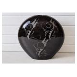 Native American Dorus Dine Gloss Black Vase