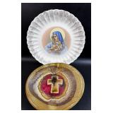 Virgin Mary Porcelain Plate: 22K Trim, Sanders