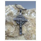 Sterling Crucifix Cross Pendant & 925 Chain