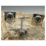 Shields Fleur de Lis Cufflinks & Tie Tack