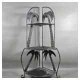 TABLE TOP CORNER PALM TREE SHELF METAL 21' TALL