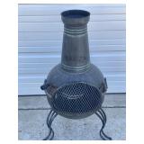 LIGHT METAL CHIMINEA FIRE PIT/GRILL BY CASA SAUSA