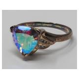 Sterling Silver Ring Mystic Topaz Stone 925