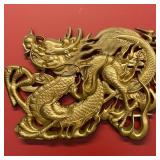 4x6 Large Gold Chinese Dragon Wall Art Fiberglass