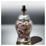 Modern Unique Clear Lamp Filled w/ Seashells
