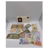 VARIOUS NOTES: SILVER CERTIFICATE, FOREIGN NOTES