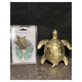 NOS BRASS TURTLE DOOR KNOCKER W/ TURTLE DOOR BELL