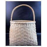 Hand Wiven Basket Split Oak ? Good Reinforced