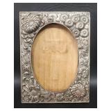 Vtg Art Nouveau Silver-Plated Photo Frame: Floral