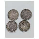 1904, 1905 & 1910 CANADA SILVER 5 CENTS