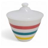 Vtg Fire King Grease Jar Colonial Band Stripes