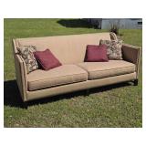 Tweed Studded Sofa by Bernhardt w/ Pillows