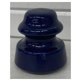 VINTAGE COBALT BLUE CERAMIC INSULATOR VICTOR