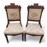 Pr Victorian Parlor Chairs Eastlake