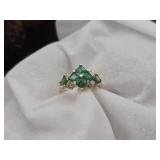 14K Gold, Diamond & Emerald Ladies' Ring 3.8g
