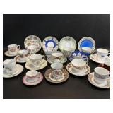 16 Porcelain Teacups & Saucers, Many Occupied