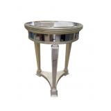 Round Mirrored End Table