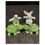 2 SETS SALT & PEPPER SHAKERS VINTAGE FITZ & FLOYD