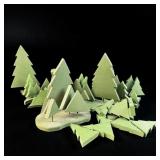 Lot of Handcrafted Wood Christmas Tree Decor